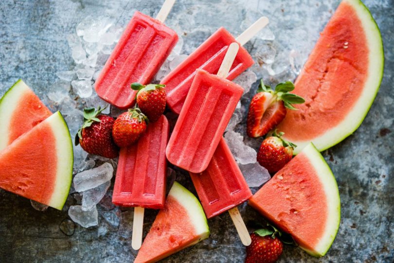 Strawberry-watermelon-popsicles